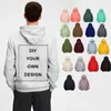 Uw eigen ontwerp merkfoto op maat heren en dames DIY hoodie sweatshirt casual fleece hoodie losse mode 22 kleuren 240220