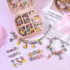 Bracelets à maillons 66 pièces bricolage bracelet de perles ensemble avec boîte de rangement cadeau de noël acrylique grand trou perles filles fabrication de bijoux à la main