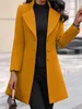 Blazer Mantel Frauen Strickjacke Revers Einreiher Jacke Langarm Büro Mantel Schlank Herbst Winter Baumwolle Koreanische Tops 240226