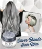 Temporary Silver Gray Hair Wax Pomade for People Luxury Coloring Mud Grey Hair Dye Washable Treatment with All Day Hold NonGre7187168