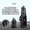PLAYEAGLE Harte Oberseite und Unterseite, stoßfeste Golf-Reisetasche, 1 Stück, tragbare, zusammenklappbare Golf-Luftfahrttasche, Airbag mit Rädern, 240227