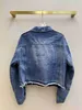 Kvinnorjackor Designer Jackets High Street Croped Short Jean Coat Fashion Jackets Puff Sleeve Slim Ripped Denim 240301