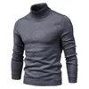 Men's Sweaters 2024 Quality Winter Mens Casual Thick Pullovers Fashion Solid Color Warm Slim Fit Turtleneck Pullover Men