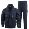 Men's Tracksuits Labor Protection Work Clothes Solid Color Cotton Cloth Fire Resistant Tear Welding And Maintenance Men