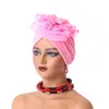 Vêtements ethniques Fleurs à volants Femmes Turban Cap Africain Femme Head Wraps Chapeau Nigeria Mariage Party Headpiece Musulman Foulard Bonnet