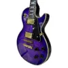 Custom Guitar, Mahogany Body, Purple Color, Flame Maple Top, Tune O Matic Bridge, Rosewood Fingerboard, Free