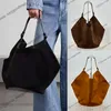 Designer Mulheres Khaite Bolsa Camurça Tote Couro Grandes Bolsas Maxi Anexe Crossbody Shopping Praia Lotus Envelope ombros de ombros genuínos