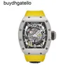 RicharsMill Watch Top Clone Swiss Mechanical Movement Mens Watch 030 Titanium Alloy Band Yellow Band