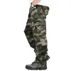 Mens Tactical Camouflage Overalls Högkvalitativ bomull Multi-Pocket Trousers Sports Training Casual Work Pants 240220
