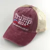 10 kolorów Trump Hats 2024 Biden Summer Net Peak Cap USA Wybory prezydenckie czapki baseballowe umyte bawełniane słoneczne kapelusz DB652