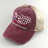 10 färger Trump Hats 2024 Biden Summer Net Peak Cap USA Presidentval Baseball Caps Washed Cotton Sun Hat DB652