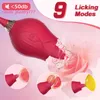 Rose vibrateur rétractable entièrement automatique hors de contrôle succion masturbation féminine bâton de massage produits de sexe pour adultes