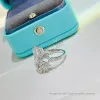 Anéis de joias de grifeLuxuoso 925 prata esterlina floco de neve senhora anel de diamante designer de moda anel de noivado joias de alta qualidade caixa de presente de amor para meninas