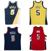 Dikişli Basketbol Formaları #5 Jalen Rose 1996-97 99-00 03-04 04-05 Mesh Sert Ağaçlar Klasik Retro Jersey Erkek Kadın Gençlik S-6XL Jersey