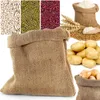 Storage Bags Burlap Potato Sacks 80x50cm Jute Multifunctional Tear-Resistant For Gardening Planting Food