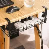 Tools Under Table Storage Rack Metal Cable Management Tray Home Office Desk Wire Organizer No Punching Kitchen Storage Accessories