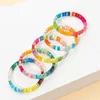 Strand 2024 Trendy 2x8mm Transparent Acrylic Beads Bracelets For Women Handmade Boho Colorful Charms Stretchy Bangle Friendship Jewelr