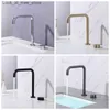 Bathroom Sink Faucets Bowl shaped faucet double hole bathroom wide front brush gold basin sink 360 degree rotating black Q240301
