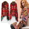 Lenços étnicos multifuncionais boêmio xale cachecol tribal franja hoodies listrado cardigans cobertores capa poncho com tasselscarves 293u