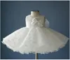 Noble White Bow Dope Dopning Gownnew Born Baby GirlsInfant Princess Tutu Birthday DressesBatizadobapteme6419410