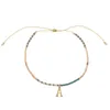 Link-Armbänder Go2bo Cross Border Personalisierter ethnischer minimalistischer Stil Bunte Reisperlen Buchstabe A-Z Handgefertigtes Perlen-Glücksarmband für Damen