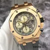 Relógios de pulso empresariais Relógio de pulso cronógrafo AP Watch Epic Royal Oak Offshore Series 26470OR Relógio masculino 18K ouro rosa data temporizador 42mm Relógio mecânico automático Wa