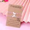 Link Bracelets 2pcs/set Drip Oil Couples Friend Butterfly Bracelet Adjustable BFF Friendship Jewelry Gifts For Kids