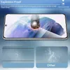 Empreinte digitale déverrouiller le verre trempé transparent en soie pour Samsung S24 Ultra S23 plus S22 S21 Galaxy Note 20 0,18 mm 2.5D Film Full Glue Premium Proof Screen Protector oppbag