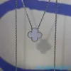 2024 Designer vans Four-leaf Clover Purple Chalcedony Necklace Lucky Four Leaf Grass v Gold Thickened Plated Small Design Sweet Style