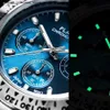 Andere horloges PLADEN Nieuw voor heren Luxe roestvrij staal Chronograaf Sport Pols Zakelijk Lichtgevend Duik mannelijk Klok Dropshipping 2023 Q240301