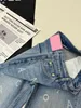 2024 New Women 's Jeans 럭셔리 하이 허리 편지 패턴 청바지 여성 우아한 복고풍 스타일 넓은 다리 캐주얼 데님 바지