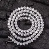 Offre spéciale 3Mm 4Mm 3 broches plaqué or Sterling Sier VVS Moissanite diamant chaîne de Tennis Bracelet collier