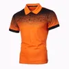 Polos pour hommes Casual Summer Gradient 3D Impression T-shirts Business Polo à manches courtes Hommes Respirant Pull Top T-shirts Vêtements
