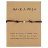 Link-Armbänder, geflochtenes Glücksarmband für Wunschkarte, Stern-Charm, verstellbares Wachsseil, Freundschaftsschmuck, Geschenk für Frauen