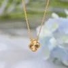 Дизайнерское ожерелье Van cl-ap из сетчатого красного золота с клевером, вьетнамское женское ожерелье Shajin с имитацией счастливой травы, ключица 9HCB
