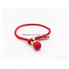 Urok bransoletki DIY Bransoletka 14K Złota naturalna słodkowodna perłowa sznur czerwony lina upuszcza biżuteria Dhmse