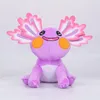 2024 Kawaii Axolotl Plush Toys Cartoon Axolotl Stuffed Animal Plush Doll Cute Pink Bule Salamander Toys for Kids Birthday Gift 25cm