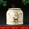 Tools Large Painted Tea Caddy Porcelain Storage Jar Porcelain Candy Box Spice Storage Tank Coffee Container Sealed Canister Tea Can