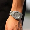 Homens e mulheres personalizados relógios diamantes gelados de luxo movimentos automáticos moda bling discagem bandeira band vvs Moissanite Watch