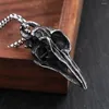 Pendant Necklaces Punk Viking Stainless Steel Crow Skull Vintage Small Size Nordic Mens Necklace Biker Amulet Jewelry Gift Drop