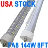 Ampoules LED FA8 de 2,4 m, ampoule T8 de 2,4 m pour remplacement fluorescent T12, 144 W 1800 lm, tubes LED de 2,4 m, 243,8 cm FA8 à broche unique, 4 rangées de tube LED blanc super brillant pour salon de coiffure crestech