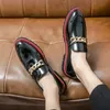 New Lofers Men Shoes Pu Low Heel Metal Chain Decoration Business Men Men Shoes Large 38-48