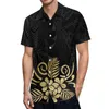 Casual jurken op maat heren Aloha shirt en Mumu damesjurk Micronesia Pocket Maxi Polynesisch ontwerp rood paar pak