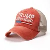 5 kolorów Trump Hats 2024 Biden Summer Net Peak Cap USA Wybory prezydenckie czapki baseballowe umyte bawełniane słoneczne kapelusz DB652