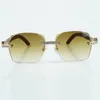 Occhiali da sole classici alla moda XL con taglio a diamante 3524018 con occhiali originali in legno, dimensioni di vendita diretta 18-135 mm