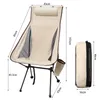 Çıkarılabilir Taşınabilir Katlanır Ay Sandalye Açık Kamp Sandalyeleri Plaj Balıkçılık Sandalyesi Ultralight Seyahat Yürüyüş Piknik Koltuk Araçları 240220