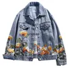 Giacche da donna Primavera Nuovo Jeans con fiori ricamati Cappotto corto Capispalla in denim 240301