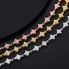 Heißer Verkauf Mode Funkelnden 8mm Sterling Silber VVS Moissanit Diamant Iced Out Disteln Und Dornen Link Kette Halskette