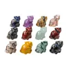 Cute Cat Statue Natural Stone Crystal Hand Carved Healing Animal Figurine Reiki Gemstone Craft Home Decoration Holiday Gift