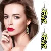 Dangle örhängen Nyligen akrylkvinnor 2024 Number Lång pendelgåva Geometriska smycken örhängen Drop Party Hangi N1D8